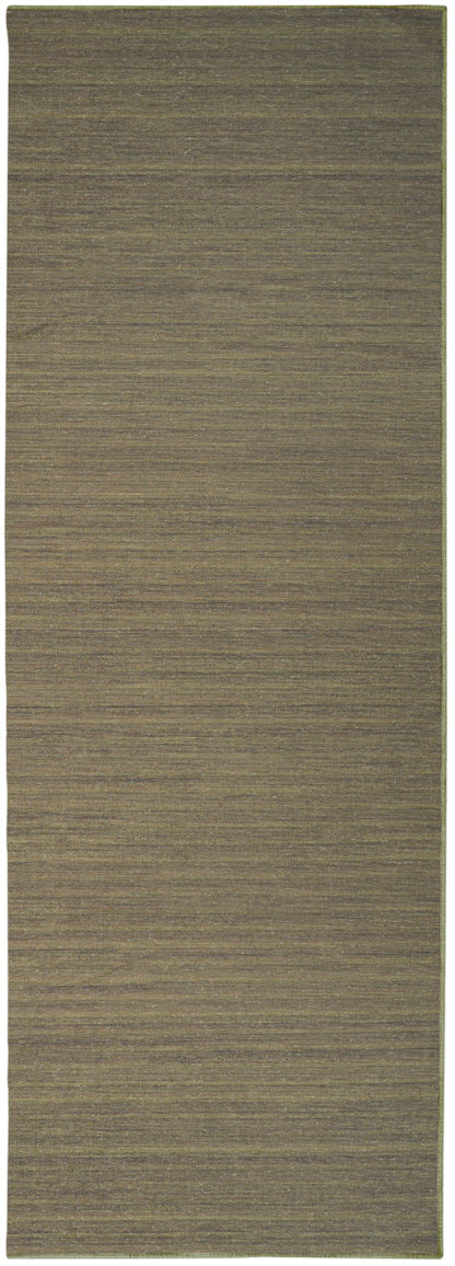 Nourison Essentials Loom Woven Green Machine Washable Rug - 2'2" x 8'