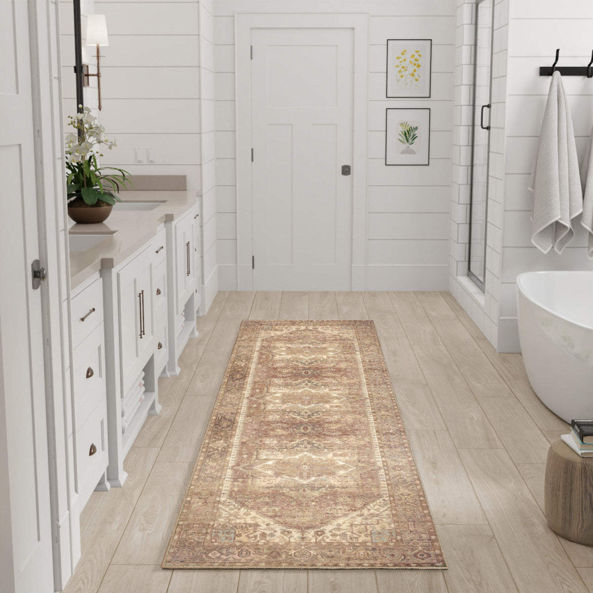 Nourison Vintage Gold Machine Washable Rug - Room Scene