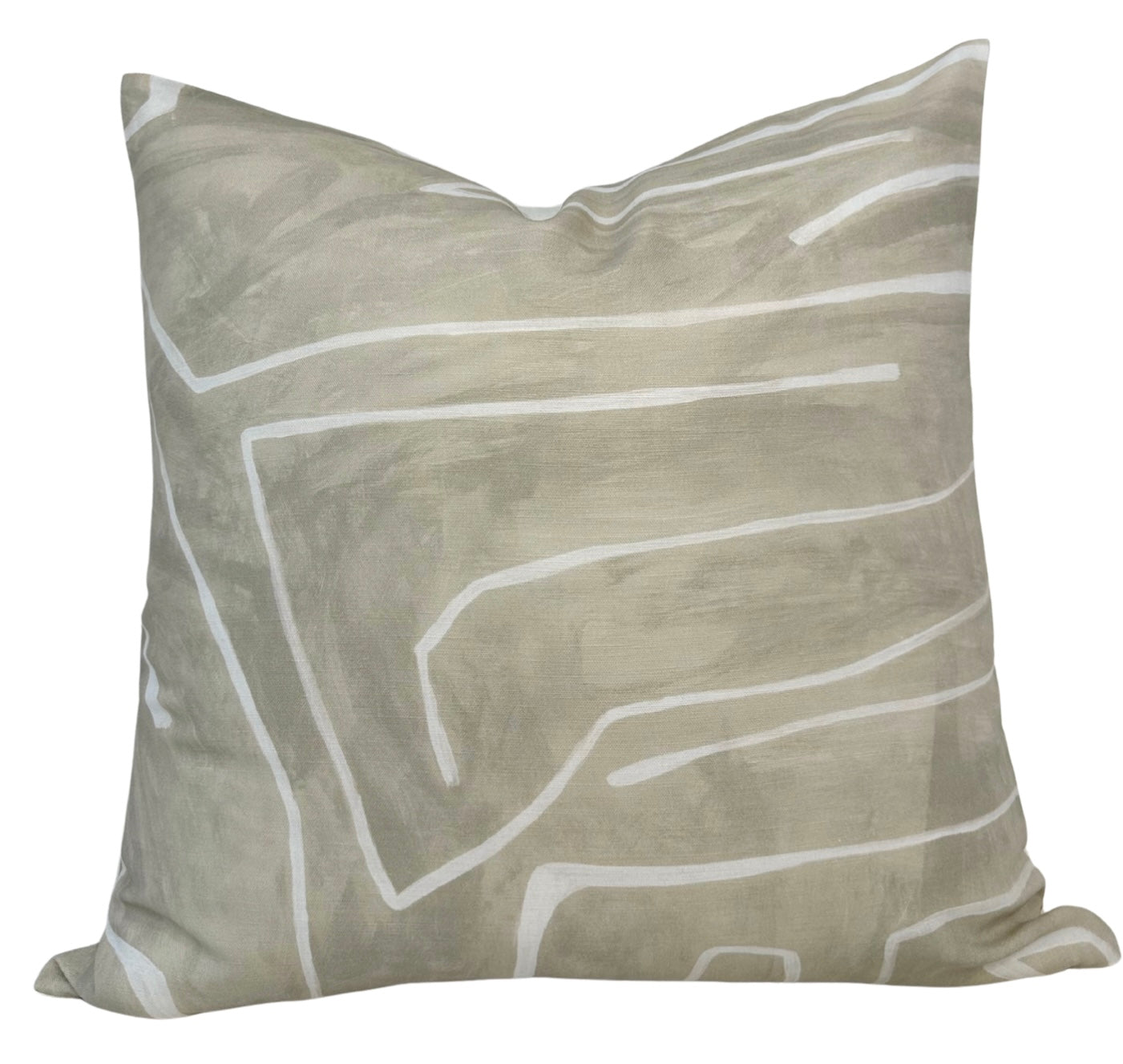 Graffito Pillow in Beige Ivory