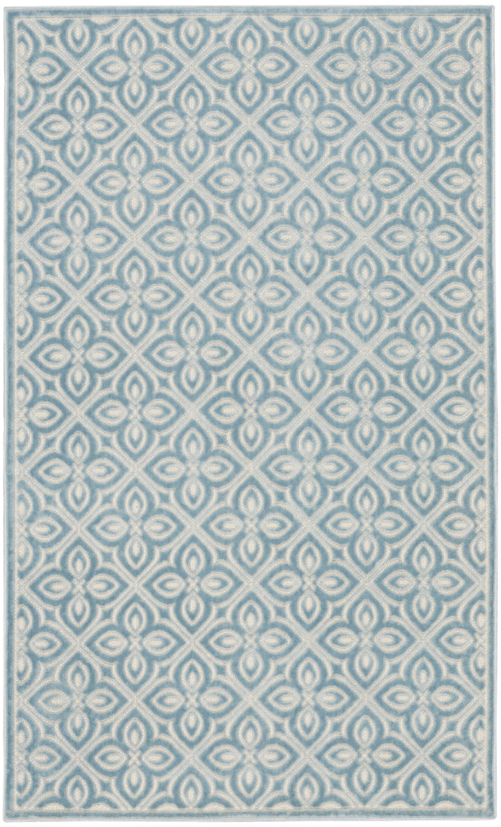 Nourison Charm Blue & Ivory Pet Friendly Machine Washable Rug - 2' x 3'