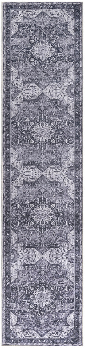 Nourison Charcoal & Grey Machine Washable Rug - 2'2" x 8'