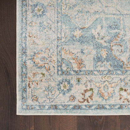 Nourison Astra Light Blue Pet Friendly Machine Washable Rug - Corner