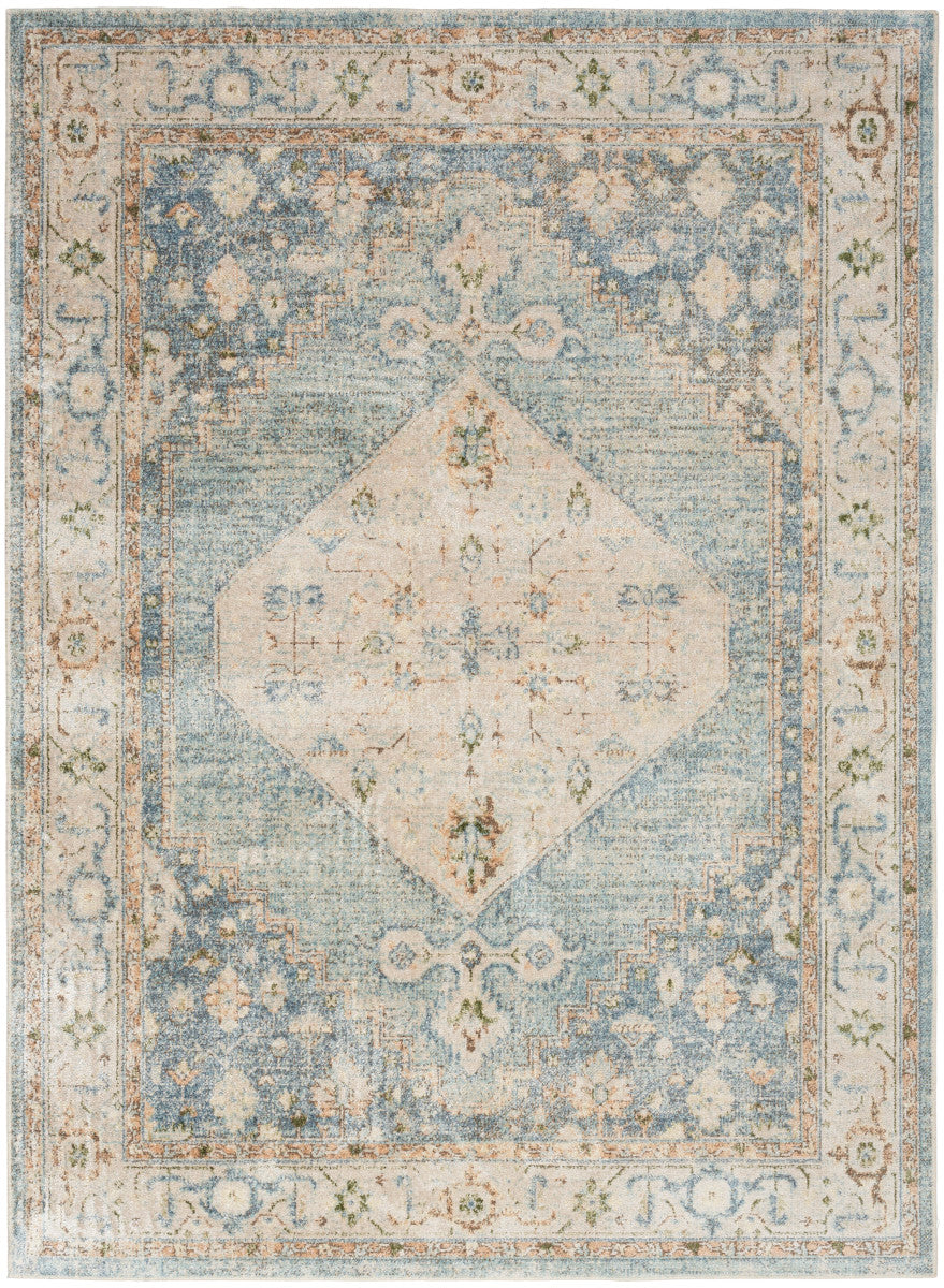Nourison Astra Silver & Blue Pet Friendly Machine Washable Rug - 10' x 14'