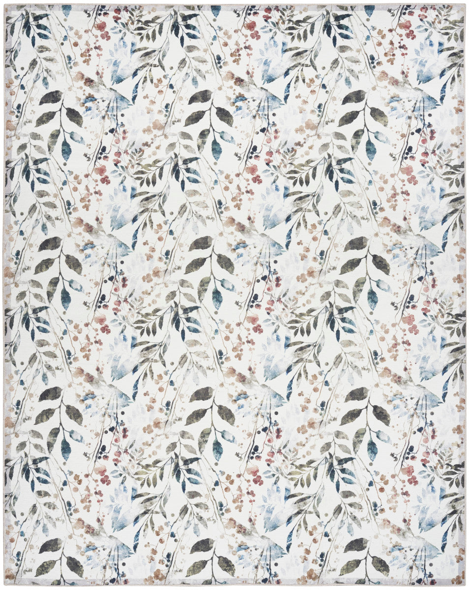 Nourison Ivory & Multicolor Machine Washable Rug - 5'2" x 7'