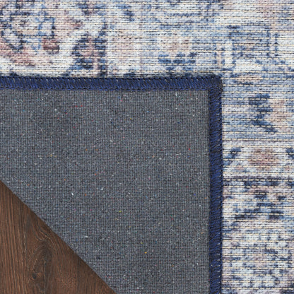 Nourison New Concept Ivory & Navy Machine Washable Rug - Corner