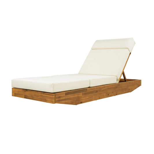 Acacia Wood Outdoor Chaise Lounge