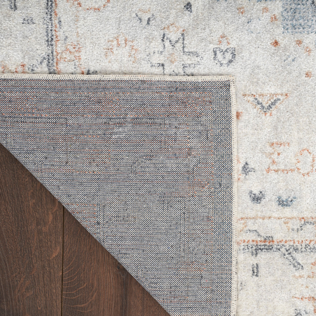 Nourison Astra Light Blue Pet Friendly Machine Washable Rug - Corner