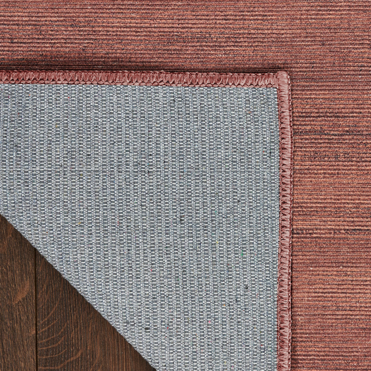 Nourison Essentials Loom Woven Mocha Machine Washable Rug - Corner