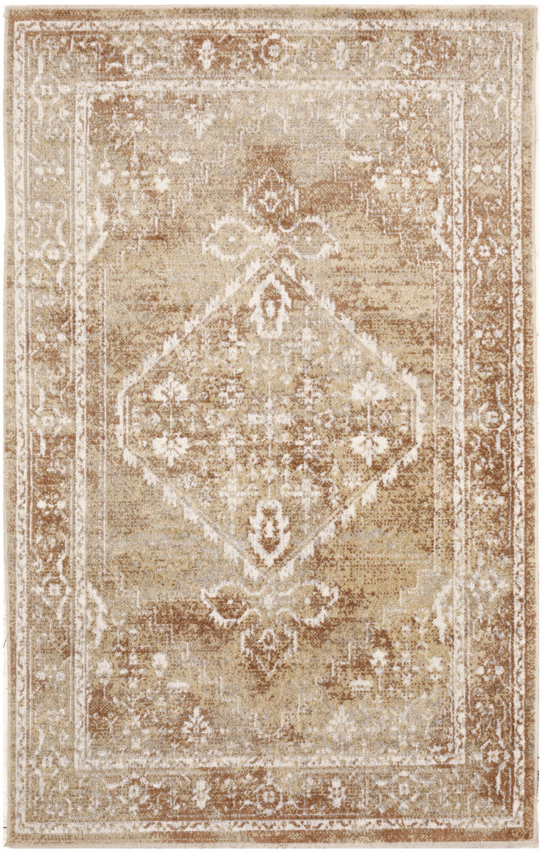 Nourison Astra Rust & Multicolor Pet Friendly Machine Washable Rug - 3'3" x 5'