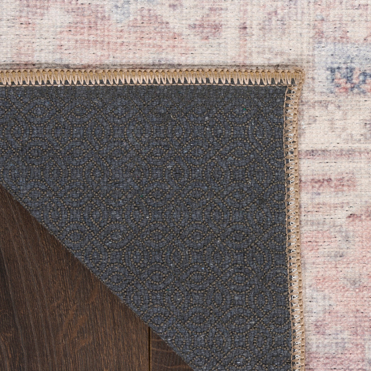 Nourison Vintage Light Blue Machine Washable Rug - Corner