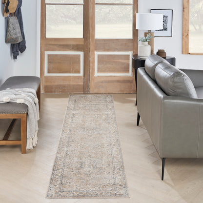 Nourison Astra Beige Pet Friendly Machine Washable Rug - Room Scene