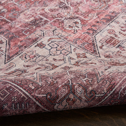 Nourison Red Machine Washable Rug - Texture