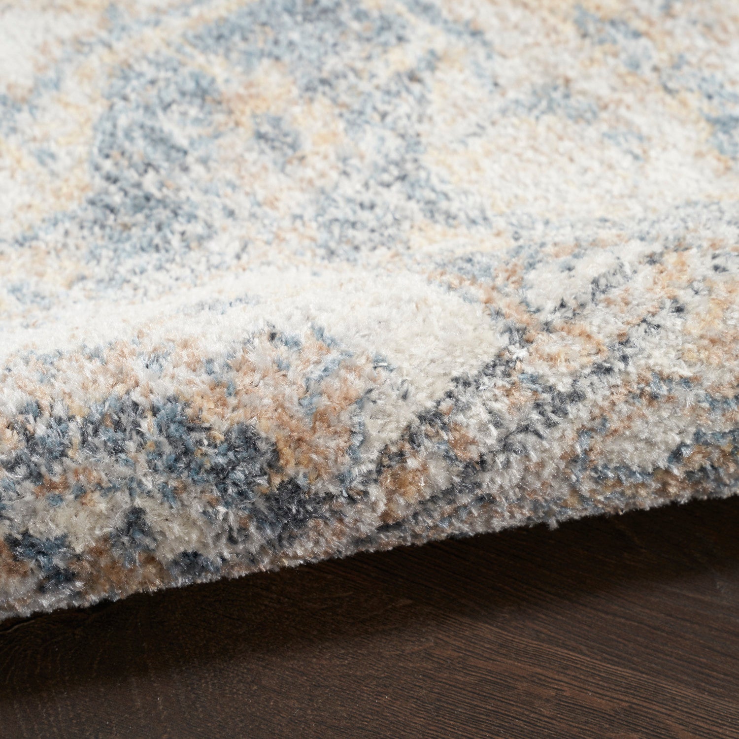 Nourison Astra Grey & Blue Pet Friendly Machine Washable Rug - Texture
