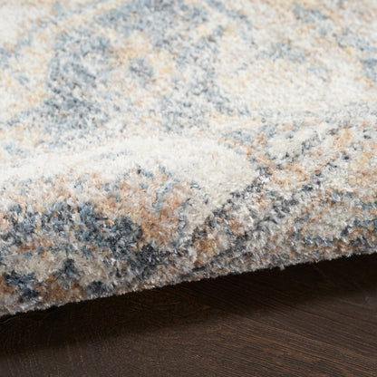 Nourison Astra Grey & Blue Pet Friendly Machine Washable Rug - Texture