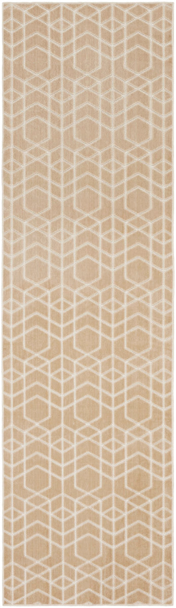 Nourison Charm Beige & Ivory Pet Friendly Machine Washable Rug - 2'2" x 8'