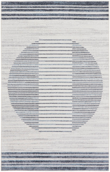 Nourison Astra Ivory & Blue Pet Friendly Machine Washable Rug - 3'3" x 5'