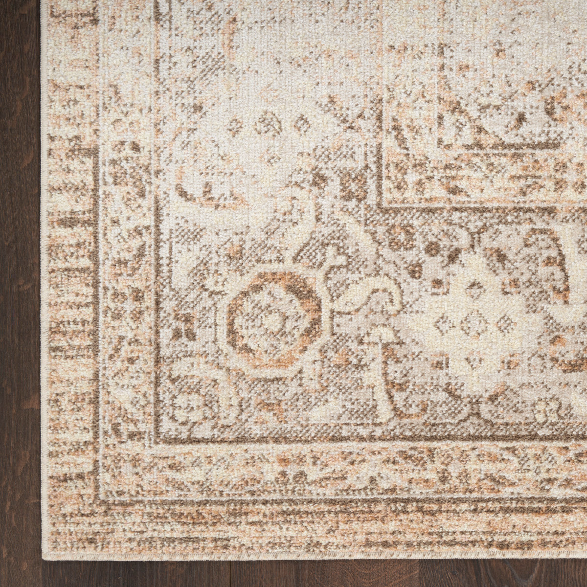 Nourison Astra Beige Pet Friendly Machine Washable Rug - Corner