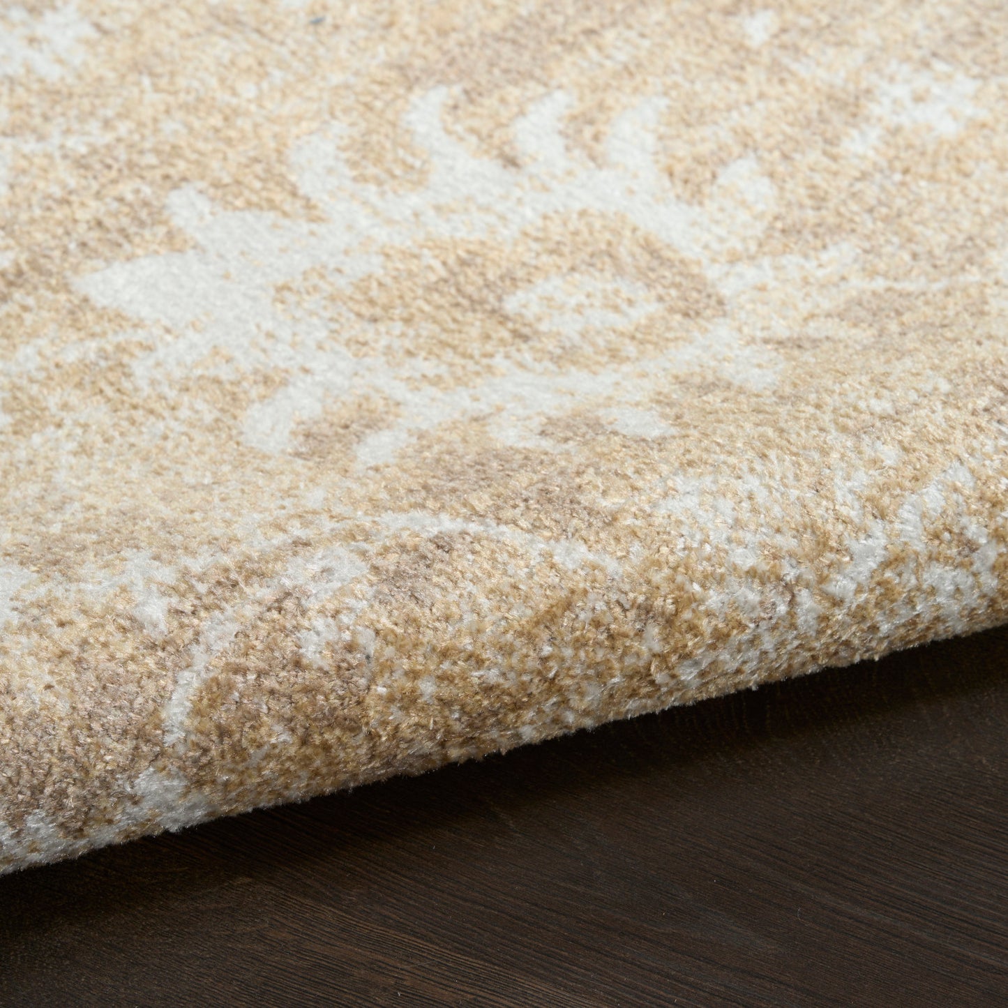 Nourison Astra Ivory & Gold Pet Friendly Machine Washable Rug - Texture