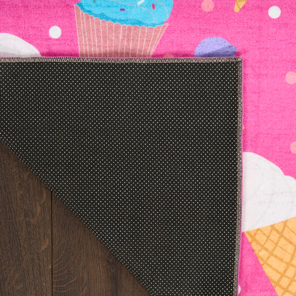 Nourison Imagination Pink & Multicolor Machine Washable Rug - Corner