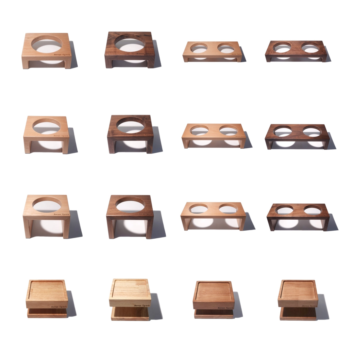 Aevan Epoch Solid Wood Pet Bowl Stands