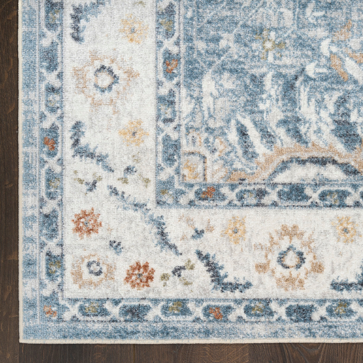 Nourison Astra Blue Pet Friendly Machine Washable Rug - Corner