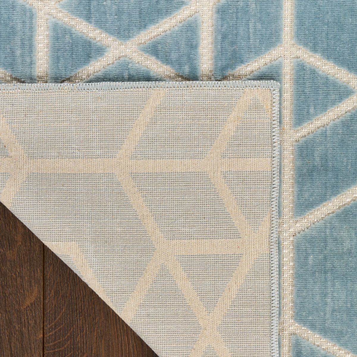 Nourison Charm Blue & Ivory Pet Friendly Machine Washable Rug - Corner