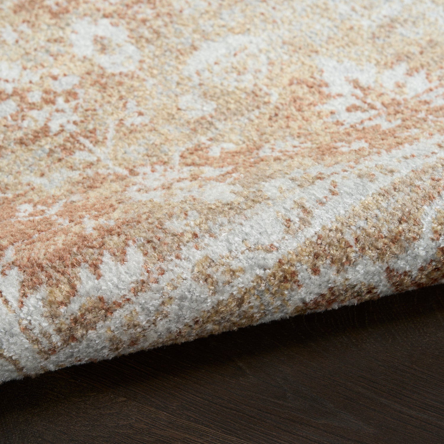 Nourison Astra Rust & Multicolor Pet Friendly Machine Washable Rug - Texture