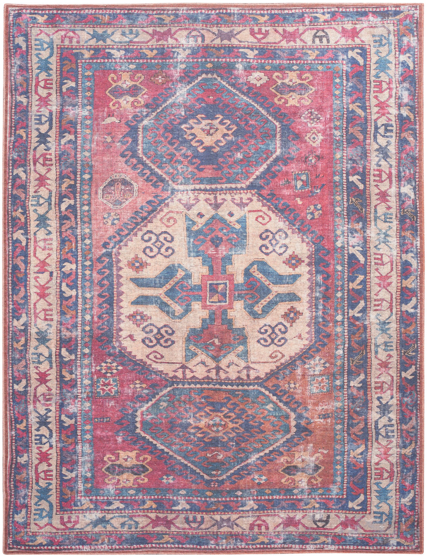 Nourison New Concept Red & Navy Machine Washable Rug - Main
