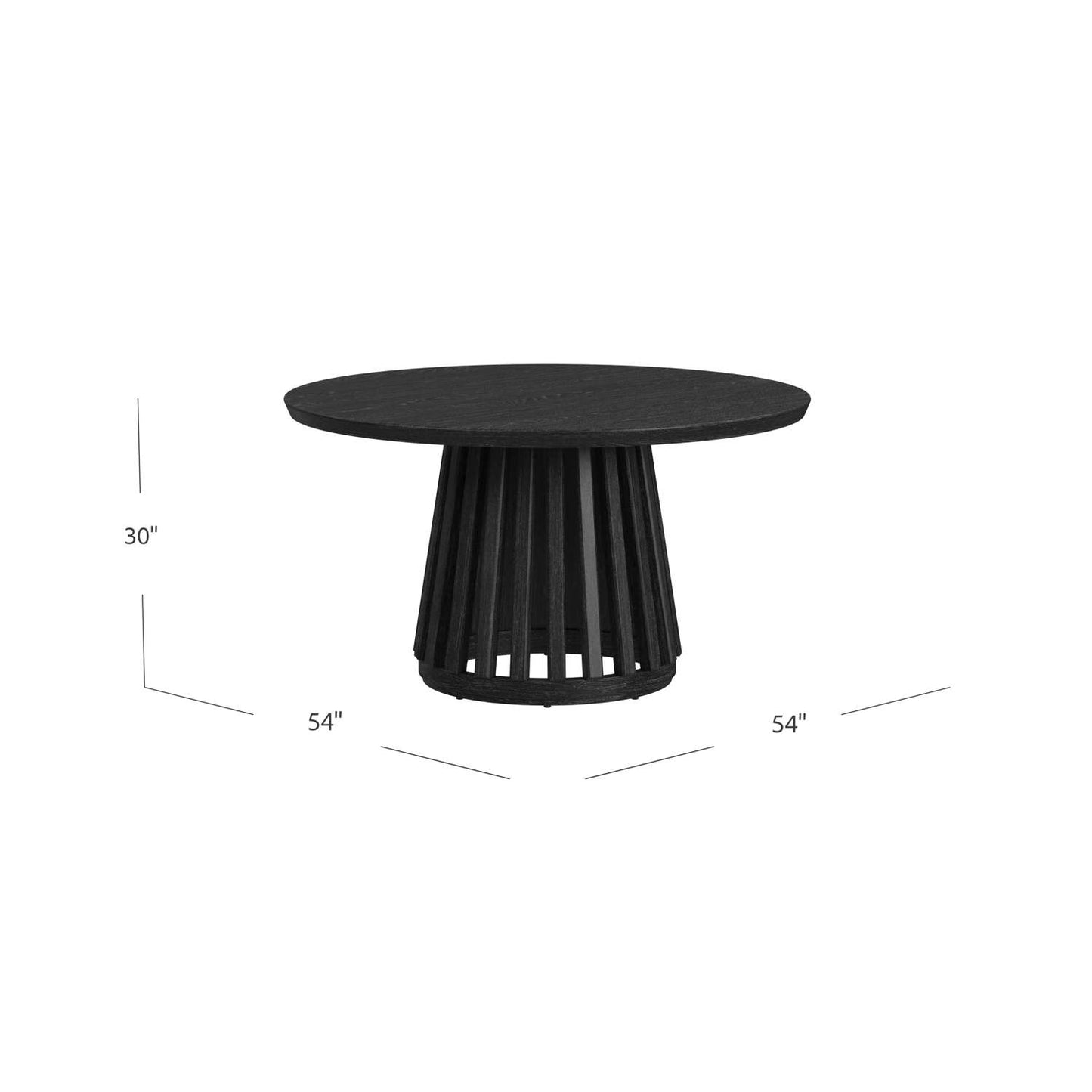 Mateo Dining Table - Wood Top - Dimensional