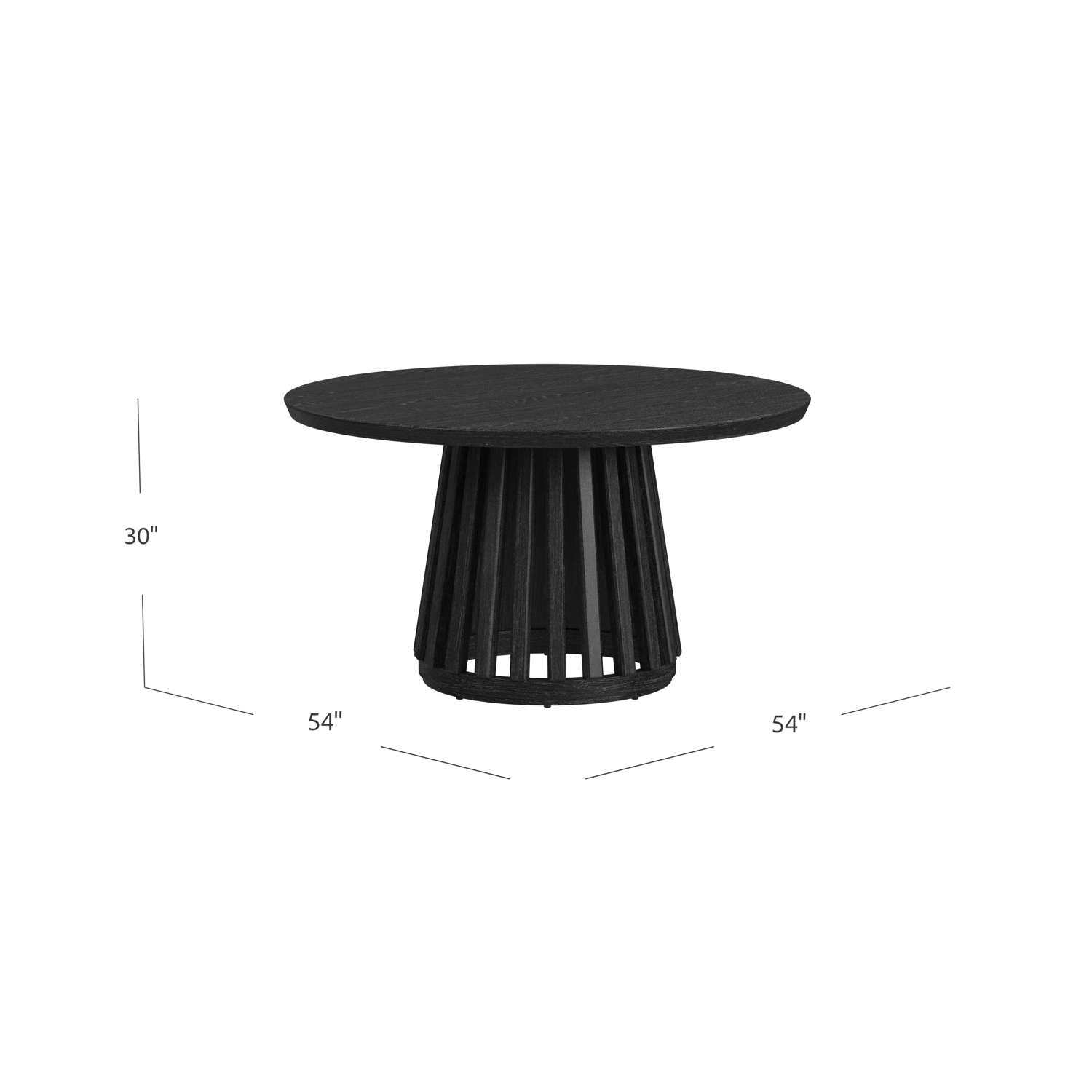 Mateo Dining Table - Wood Top - Dimensional