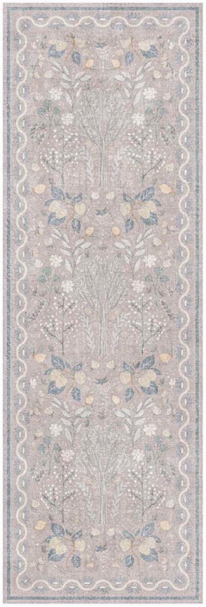 Nourison Botanical Grey & Multicolor Machine Washable Rug - 2' x 6'