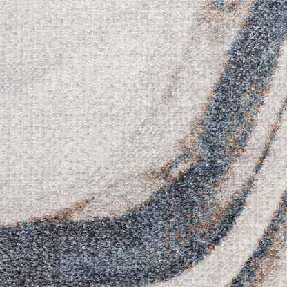 Nourison Astra Ivory & Blue Pet Friendly Machine Washable Rug - Swatch