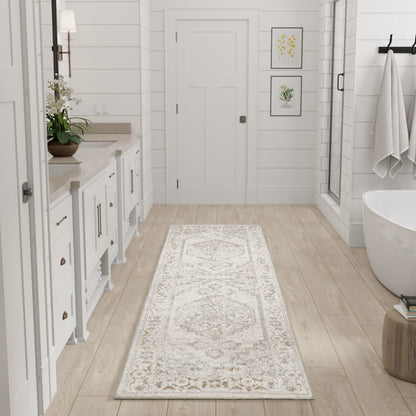 Nourison Astra Grey Pet Friendly Machine Washable Rug - Room Scene