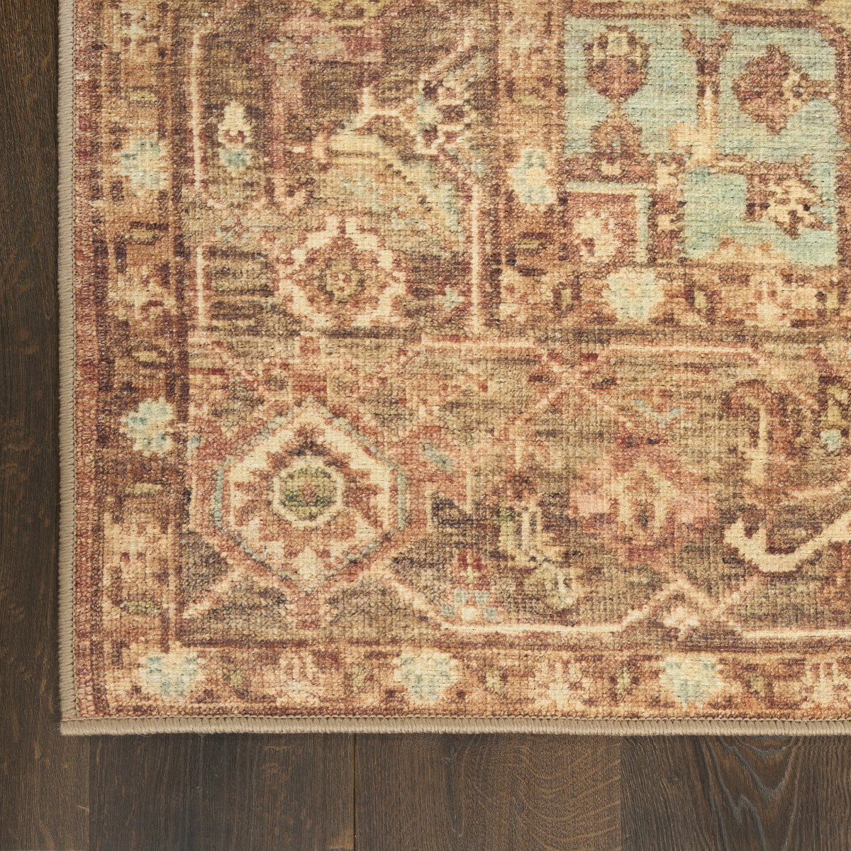 Nourison Vintage Gold Machine Washable Rug - Corner