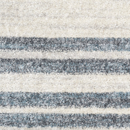 Nourison Astra Ivory & Blue Pet Friendly Machine Washable Rug - Swatch
