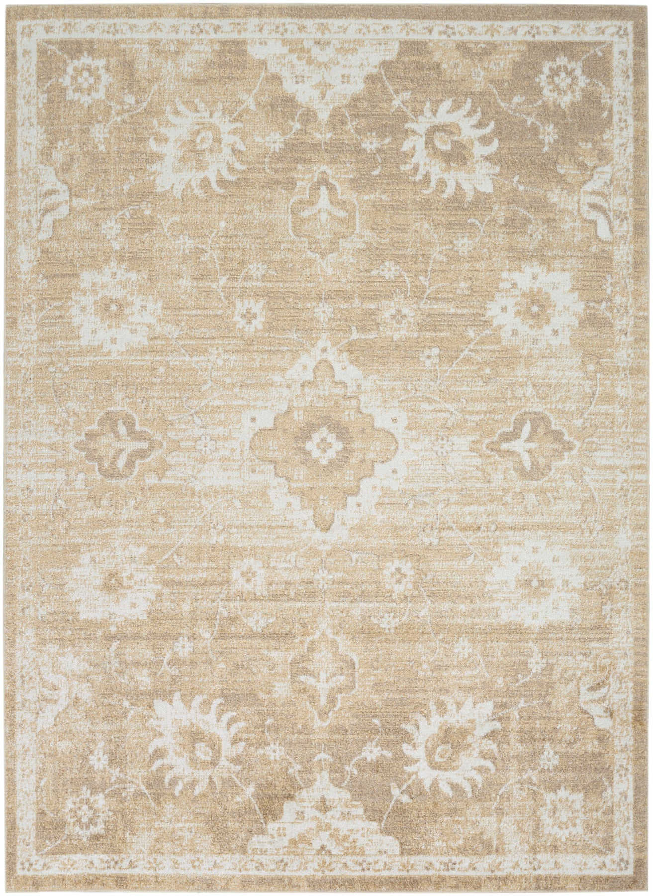 Nourison Astra Ivory & Gold Pet Friendly Machine Washable Rug - Main