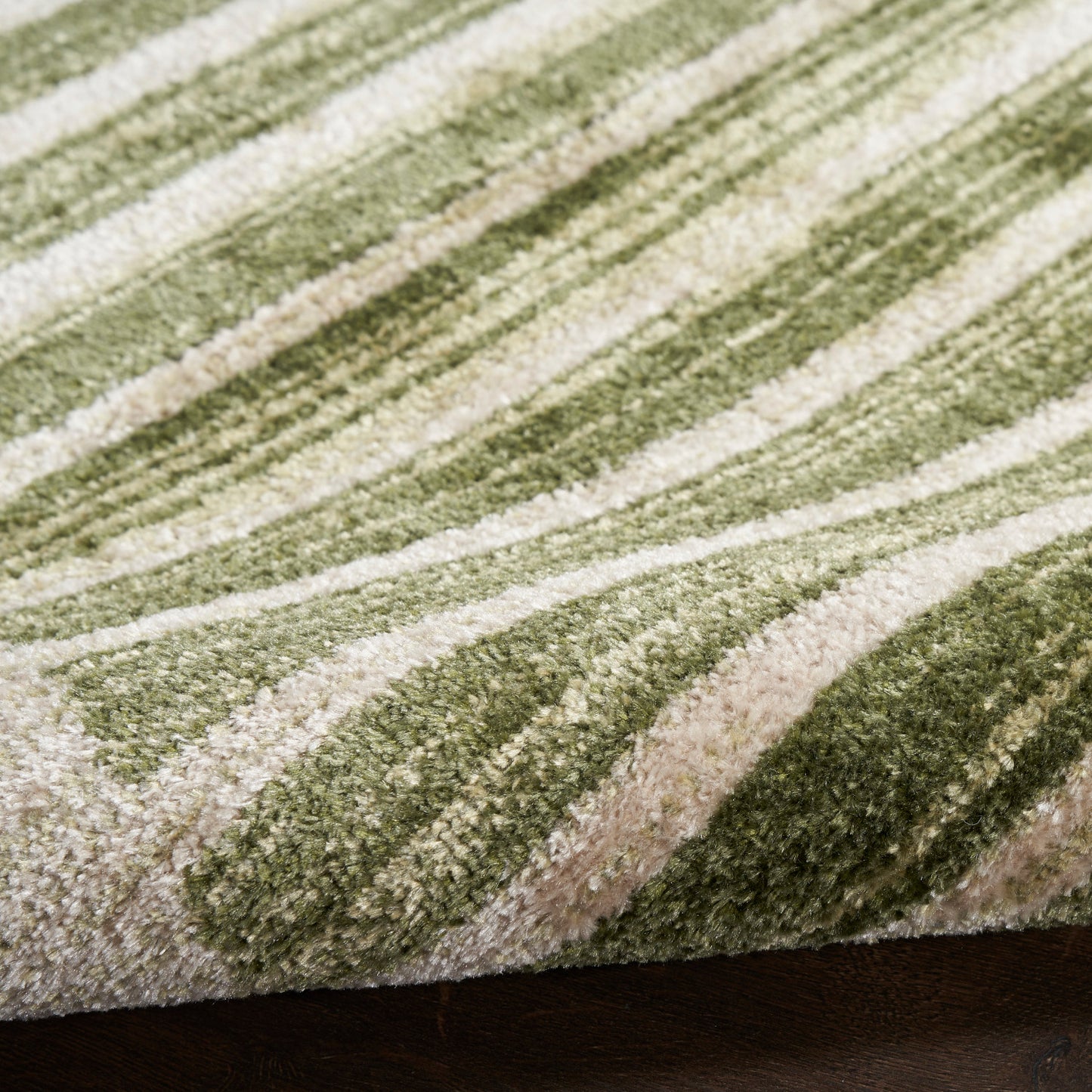 Nourison Astra Ivory & Olive Pet Friendly Machine Washable Rug - Texture