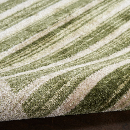 Nourison Astra Ivory & Olive Pet Friendly Machine Washable Rug - Texture