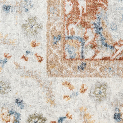 Nourison Astra Rust & Ivory Pet Friendly Machine Washable Rug - Swatch