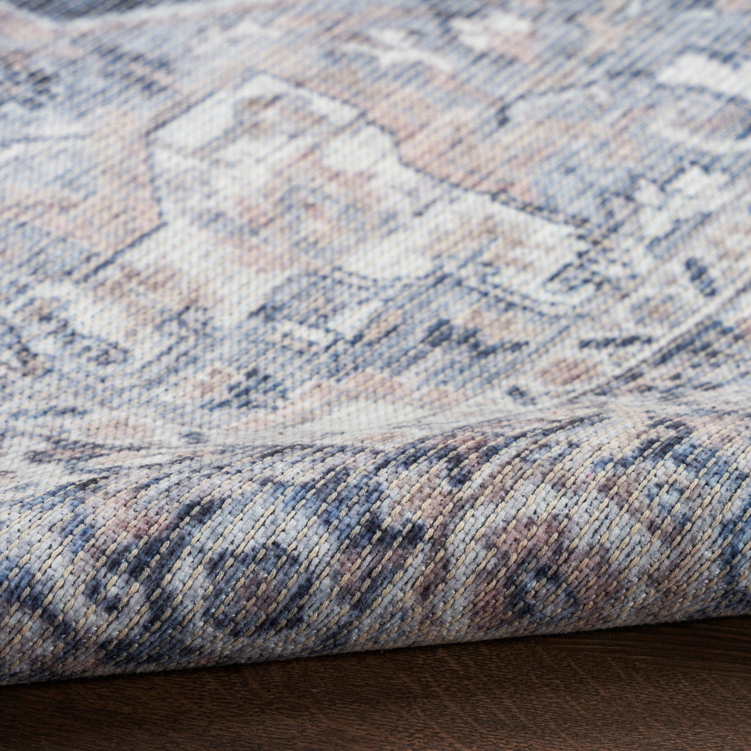 Nourison New Concept Ivory & Navy Machine Washable Rug - Texture