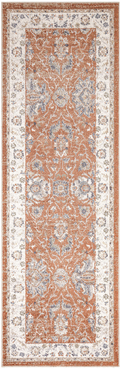 Nourison Astra Rust & Ivory Pet Friendly Machine Washable Rug - 2' x 6'