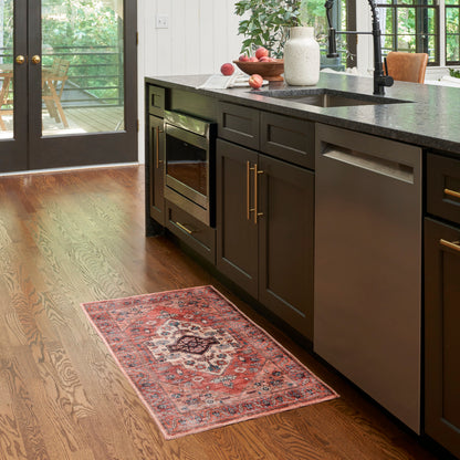 Nourison Grand Rust & Multicolor Pet Friendly Machine Washable Rug - Room Scene