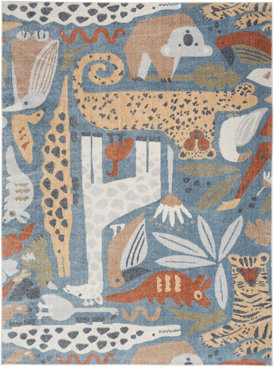 Nourison Astra Multicolor Pet Friendly Machine Washable Rug - 5'3" x 7'
