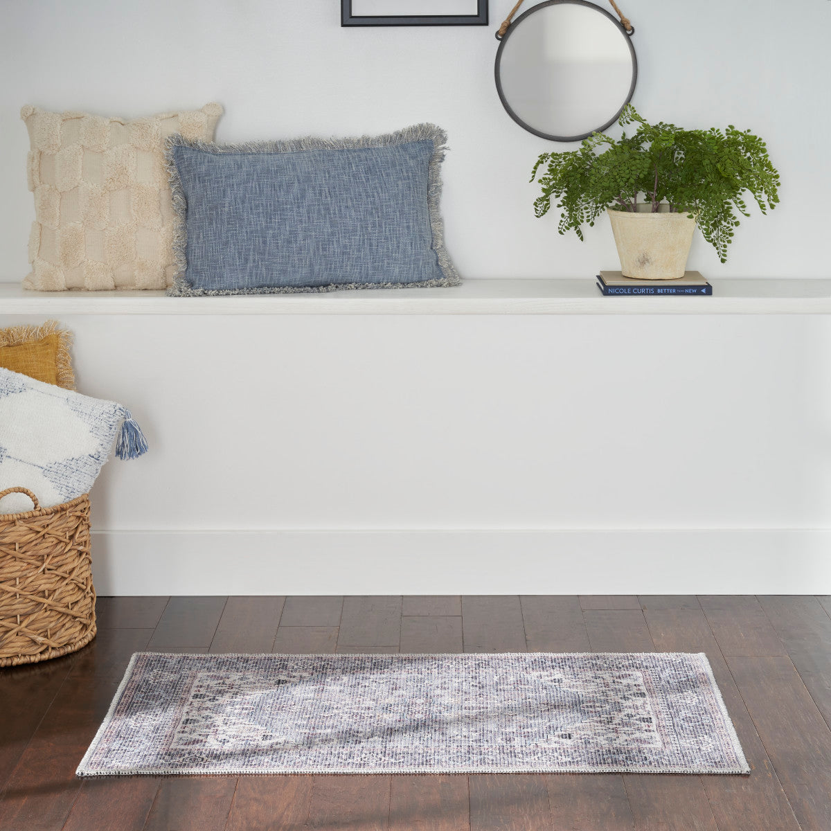 Nourison New Concept Grey Machine Washable Rug - Room Scene