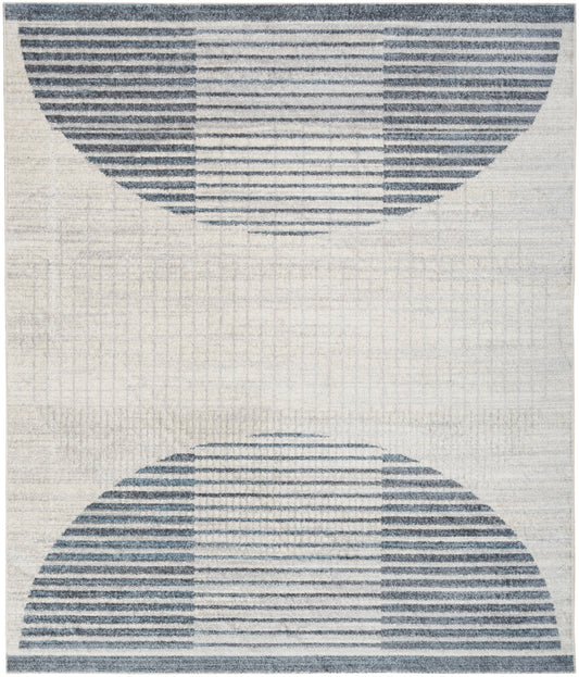 Nourison Astra Ivory & Blue Pet Friendly Machine Washable Rug - Main