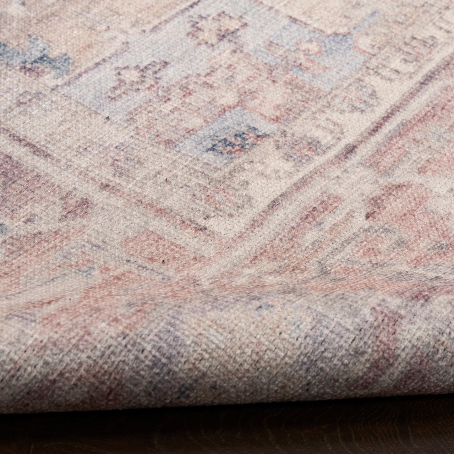 Nourison Vintage Light Blue Machine Washable Rug - Texture