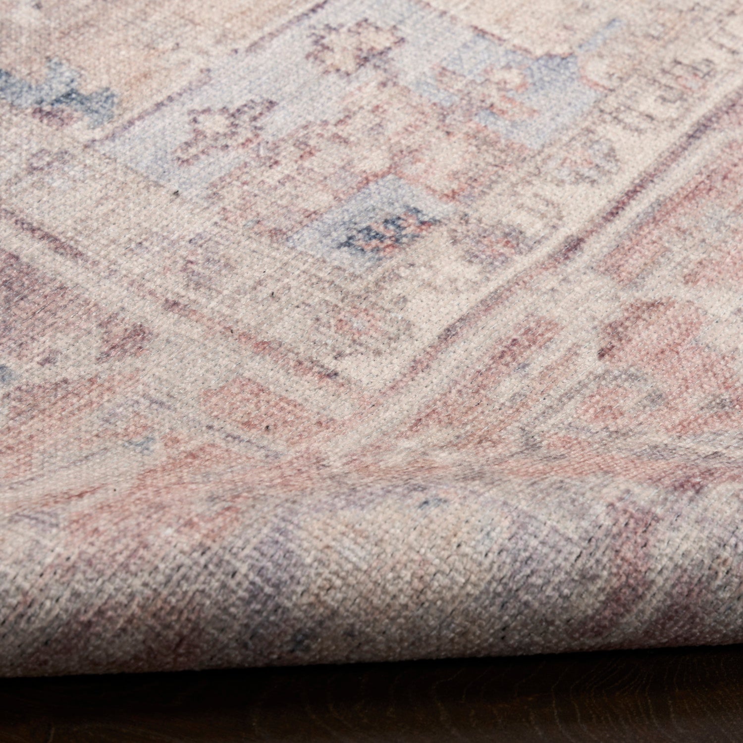 Nourison Vintage Light Blue Machine Washable Rug - Texture