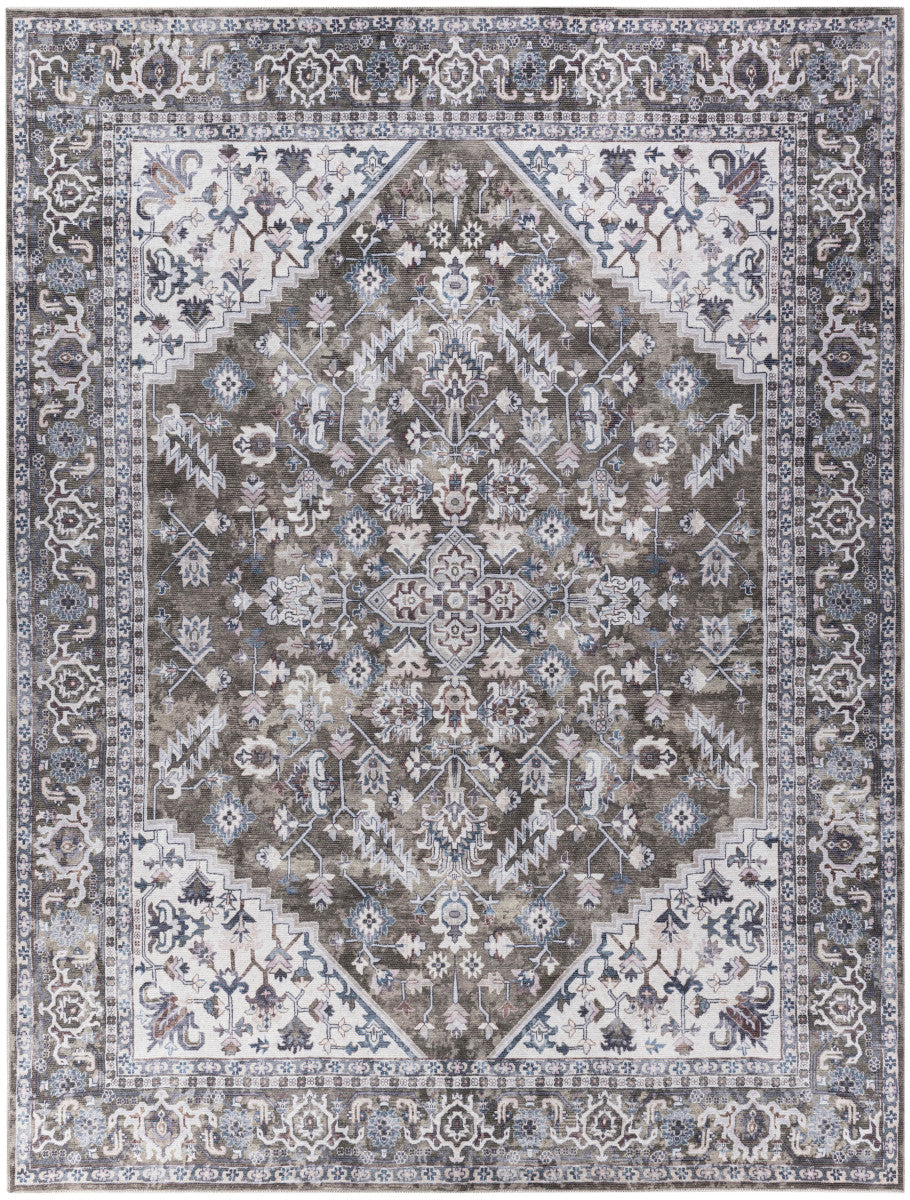 Nourison New Concept Olive & Ivory Machine Washable Rug - 9'2" x 12'