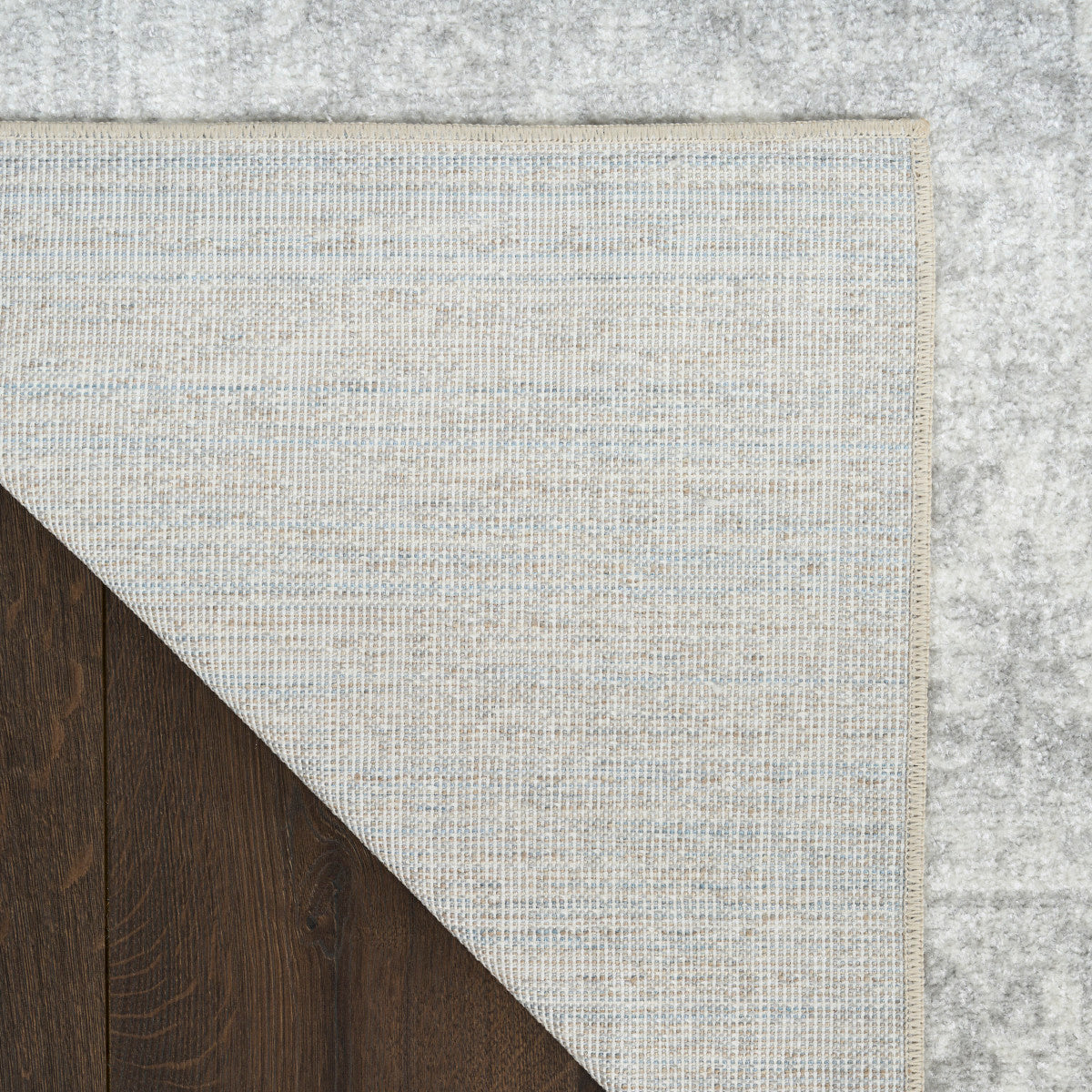 Nourison Astra Light Grey Pet Friendly Machine Washable Rug - Corner