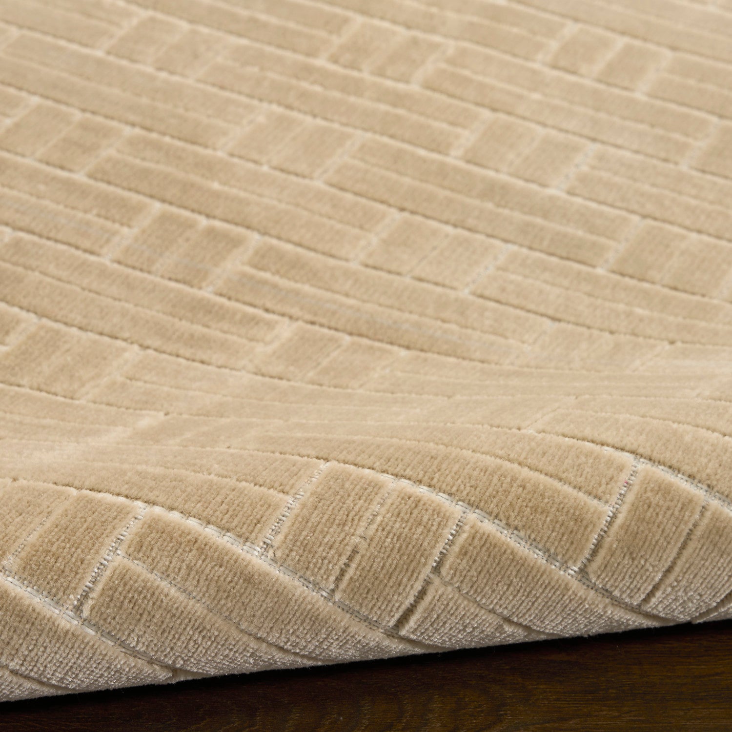 Nourison Charm Beige & Ivory Pet Friendly Machine Washable Rug - Texture
